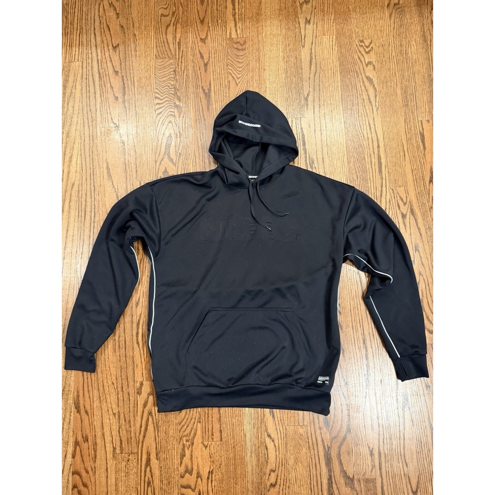 Nike F.C. DriFIT Soccer Hoodie Embossed Logo Thumbholes Medium Black Lightweight
